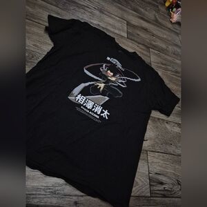 My Hero Academia Mens T-Shirt -Shota Aizawa Action Pic & Stats (Size XL)